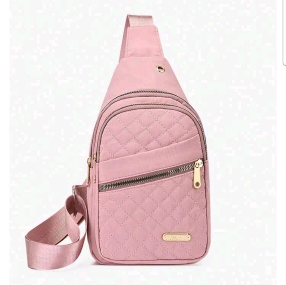 Elegant Pink Quilted Backpack